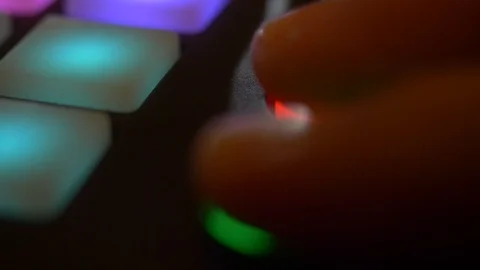 Close up of a record button in music studio Stock Footage 107384619