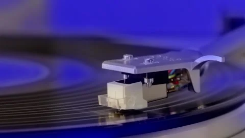 Close-up of record head and needle on a record player. Stock Footage 272226962