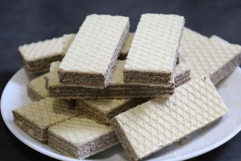 Close Up of Rectangular Filled Waffles 스톡 사진