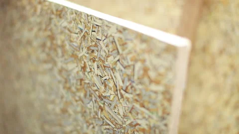 Close Up of Recycled Paper Composite Board Edge Stock Footage 328814108