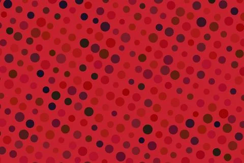 Close-up of red and black polka dot fabric pattern Illustrazione stock