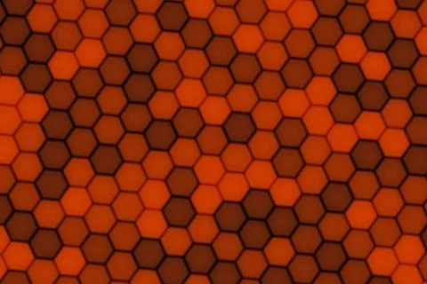 Close-up of red and brown hexagonal tiles pattern Stock Illustration