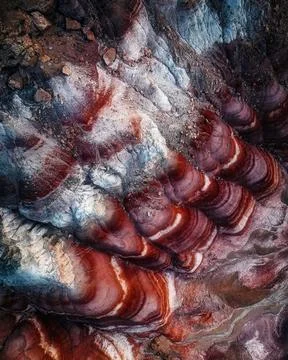 Close up of a red and white mountain Stock Photos