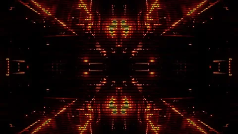 Close up of a red and yellow pattern with a black background Stock Footage 296340997