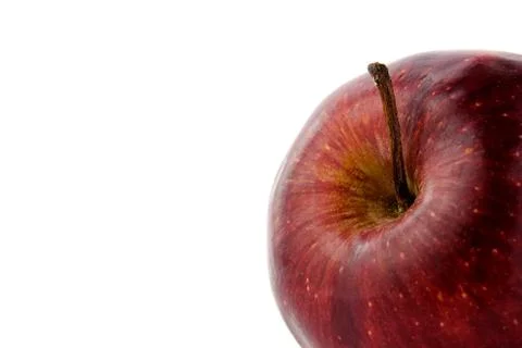 Close up red Apple fruit isolated on white background Stock Photos