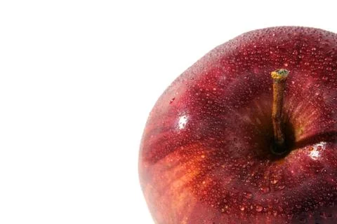 Close up red Apple fruit isolated on white background Stock Photos