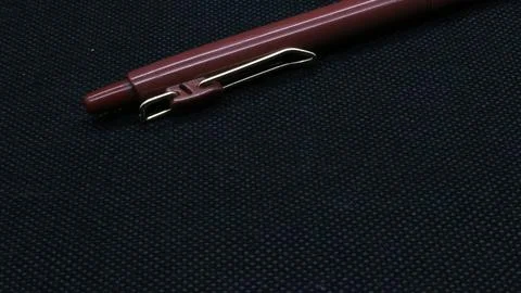 Close up red ballpoint isolated Foto stock