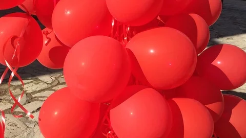 Close up of red baloons Stock Footage