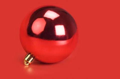 Close-up of a red bauble 스톡 사진