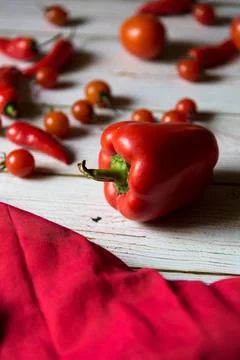 Close up of red bell pepper on a background Stock Photos
