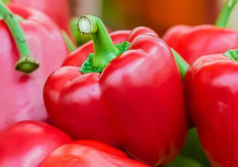 Close up red bell pepper Stock Photos
