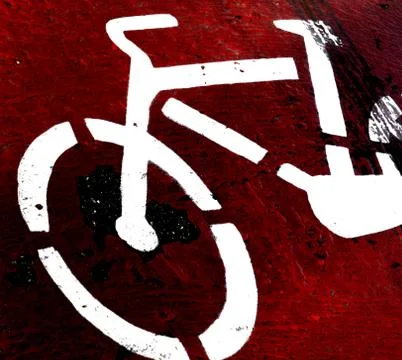 Close up of a red bike path Stock Photos