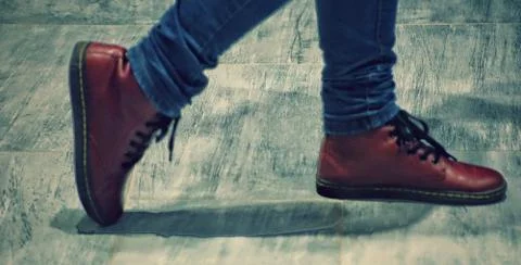 A close up of red boots Stock-Fotos