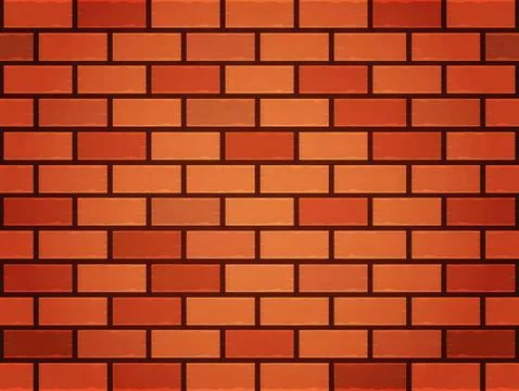 Close-up of red brick wall with mortar lines Stock Illustration