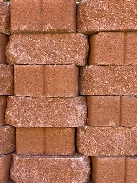 Close up red brick wall pattern background texture Stock Photos
