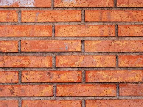 Close up red brick wall texture Stock Photos