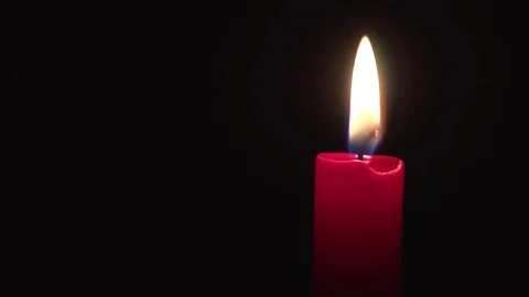 Close up of red candle burning Stock-Footage 71388590