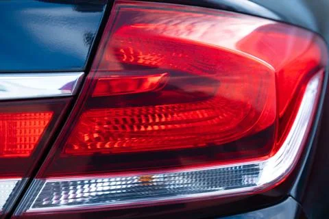 Close-Up of Red Car Tail Light Detail Stock Photos