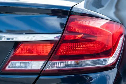 Close-Up of Red Car Tail Light Detail Stock Photos