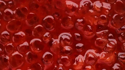 Close up of red caviar , rotation shot. canned red caviar Turning Closeup Stock Footage 232898361