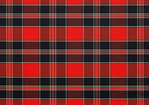 Close up of red, checkered textile background, texture with copy space Stock Photos