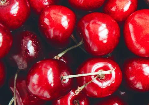 Close-up of red cherries Stock Photos