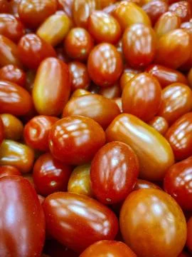 Close-up of red cherry tomatoes. Stock Photos