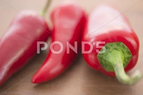 Close Up Of Red Chili Peppers