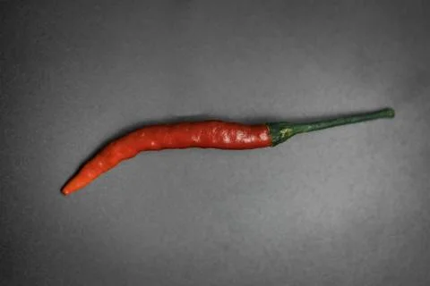 A close up of a red chilli in a black background Stock Photos