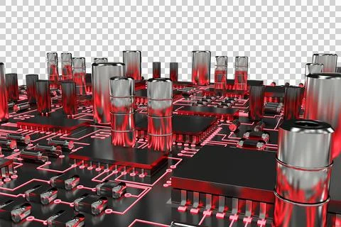 Close up of red circuit board Stock Photos