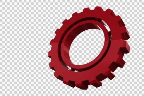 Close-up of red cog and wheel Stock Illustration