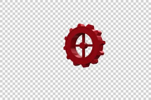 Close-up of red cog and wheel 스톡 일러스트