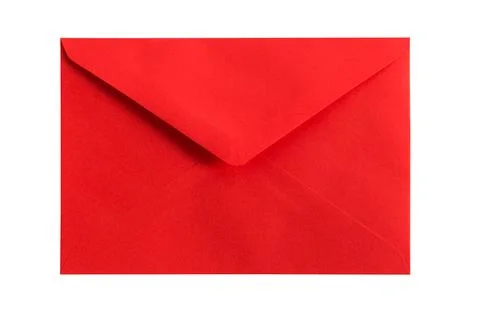Close up of red envelope on white background Foto stock