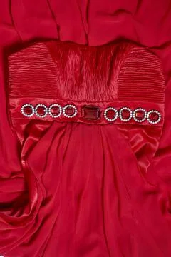 Close-up of red evening gown Stock Photos