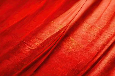 Close-up of red fabric as a background, ai generated Stock Illustration