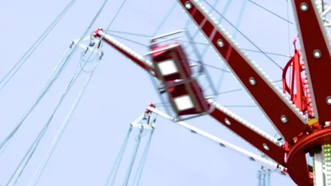 Close up of red fair ground ride Stock Footage 84479545