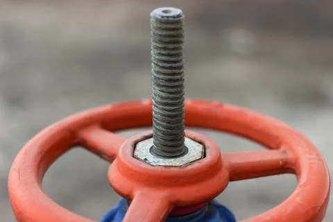 Close-up red gate valve Stock Photos