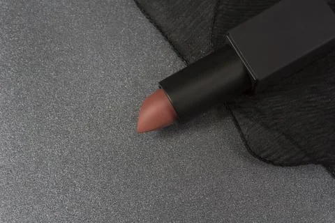 Close up of red lipstick  스톡 사진