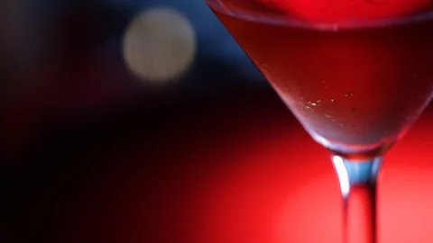 Close-Up of a red martini Stock Footage 97102519