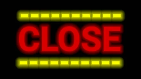 Close red neon animation Stock Footage 229776979