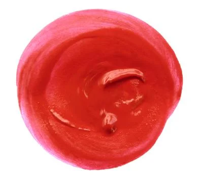 Close up of red paint drop on white background Foto stock