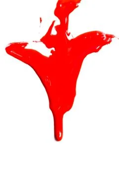 Close up of red paint leaking Stock Photos