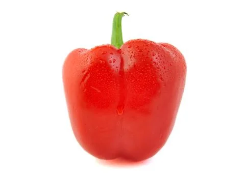 Close up of red pepper on white background. Stock Photos