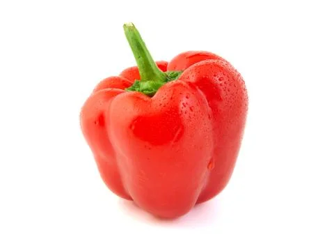 Close up of red pepper on white background. Stock Photos