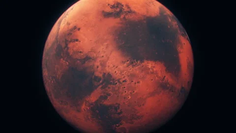 Close up of The Red planet Mars from a distance Stock-Footage 240433829