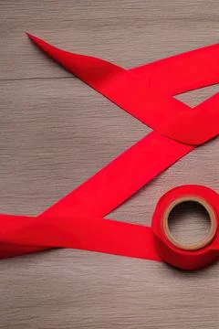 Close up of a red ribbon. IA technology Stock Illustration