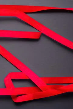 Close up of a red ribbon. IA technology Stock Illustration