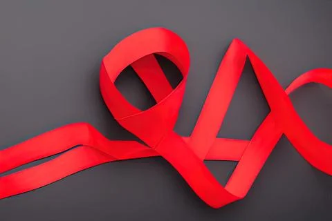 Close up of a red ribbon. IA technology Stock Illustration
