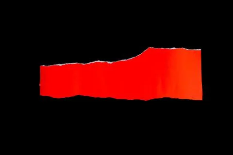 Close up of a red ripped or torn piece of paper with copy space, isolated b.. Stock Photos
