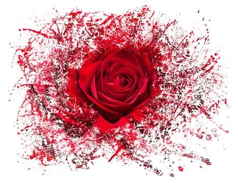 Close up of red rose exploding Detailed close shot of velvet red rose brea... 写真素材